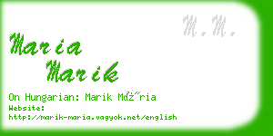 maria marik business card